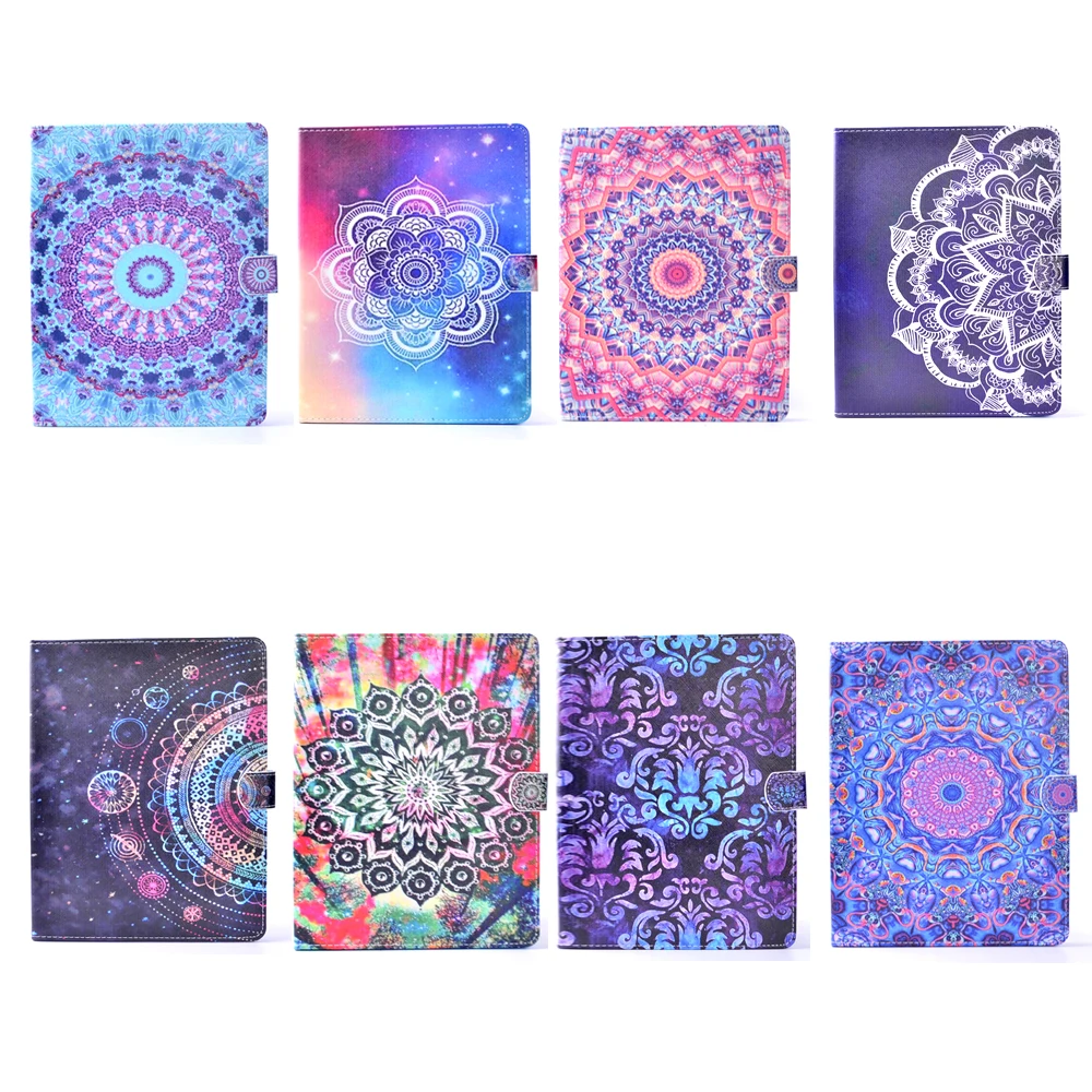 

HYYGEDeal Tabler cases Glitter Girls Mandala Flower Flip Wallet ID Card Holder Stand case for Apple ipad 2/3/4