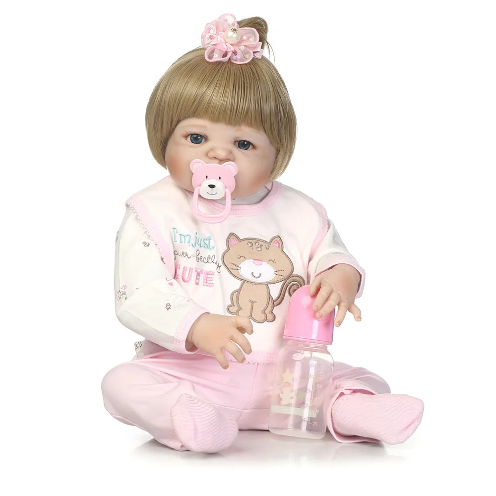 

22"55cm Full Body Silicone Reborn Baby Doll Toys Lifelike Baby-Reborn Birthday Christmas Gift Girls bebe toddler Brinquedos