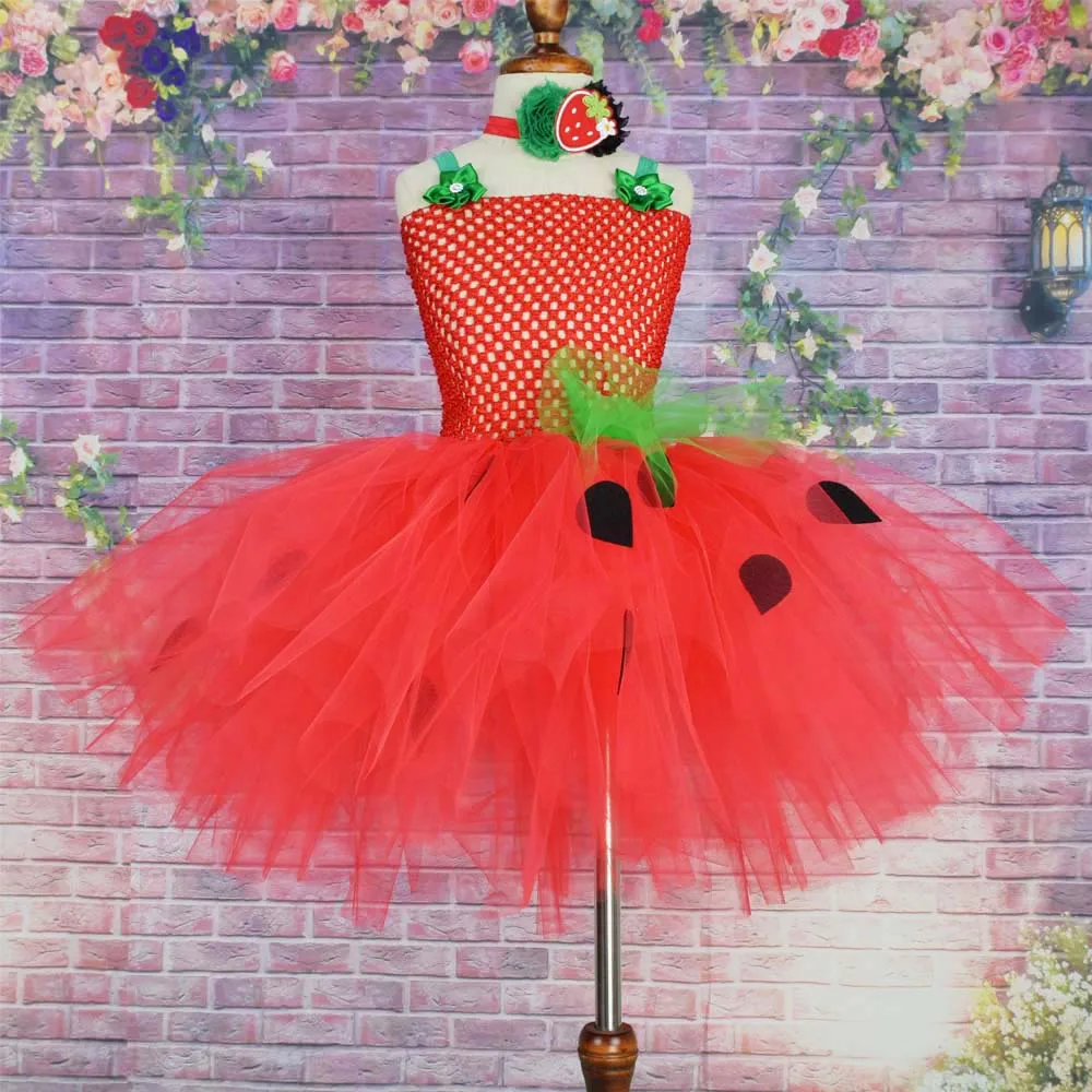 Girls Red Strawberry Flowers Tutu Dress Baby Girls Birthday Party Dress Kids Halloween Costume цена Girls Red Strawberry Flowers Tutu Dress Baby Girls Birthday Party Dress Kids Halloween Costume цены онлайн