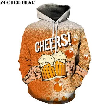 

High Street Fashion Men Hoodies Round Neck Sweatshirts Beer Bubble Tracksuits Casual 3d Pullover Brand Streetwears ZOOTOPBEAR
