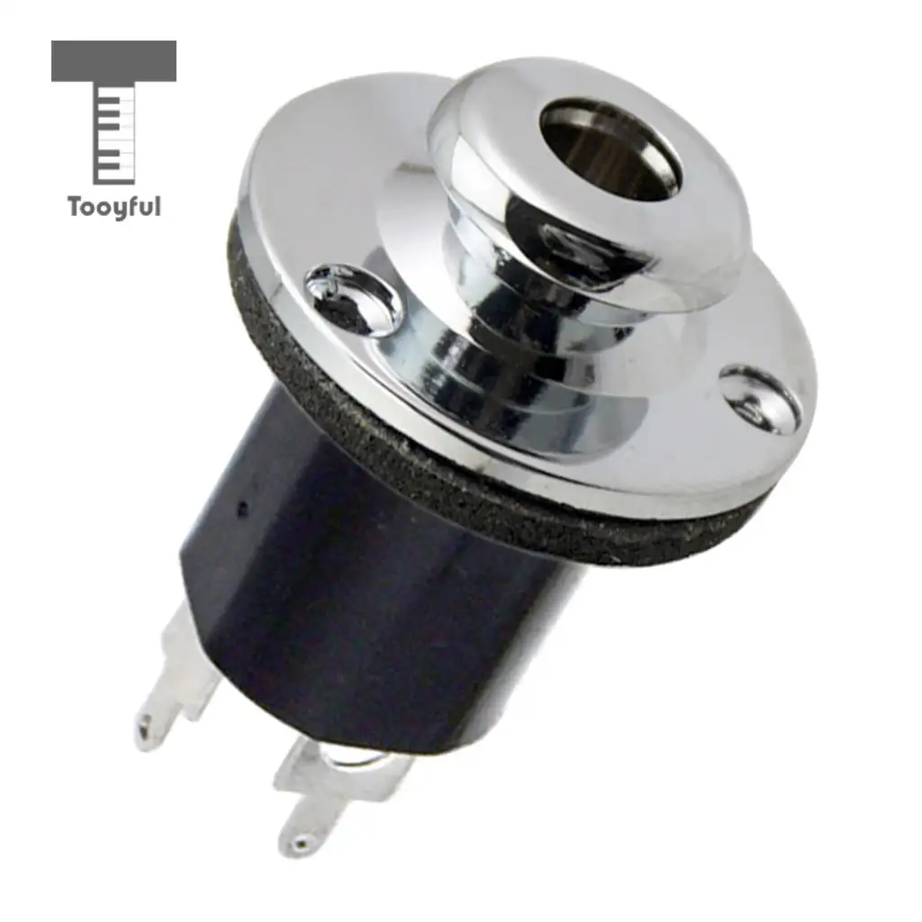 Tooyful 1/4' Guitar Bass Equalizer Jack EQ Preamp End Pin Output Input Socket Silver & Gold