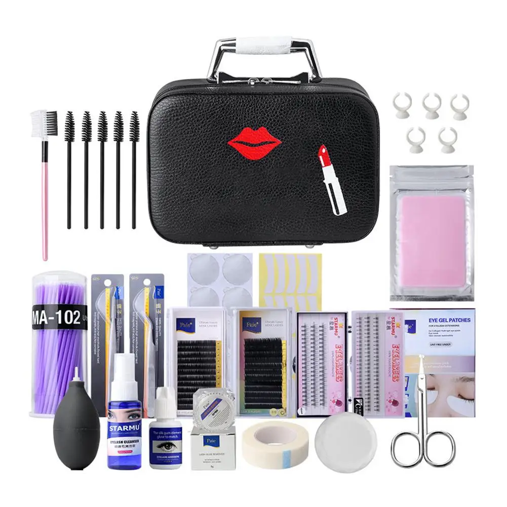 

22 Pcs Beauty Salon Special Eyelash Extension Kit Fake Eyelashes Tweezers Glue Gel Remover Eyelashes Extension Practice Set