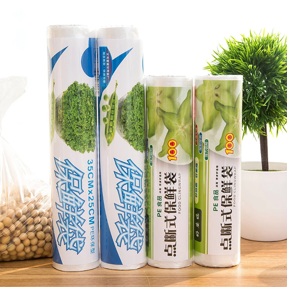 1 Roll Saran Wrap Food Vacuum Transparent Point Break Mode Freshness Protection Packages Saver Bag Food Storage Bags Home Daily (6)