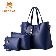 Nuevo 3 Unids/set Mujeres Bolsos de Cuero de LA PU de Las Mujeres Totes Bolso de Las Señoras Diseños Del Bolso + Messenger Bag + Bolso de Negocios bolsa