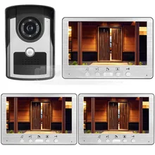 DIYSECUR 7 pulgadas Teléfono Video Atado con alambre Timbre de Intercomunicación de Vídeo Impermeable Al Aire Libre IR de La Visión Nocturna Sistema de Cámara de Seguridad Inicio