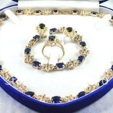 Комплект из 2 предметов синий Цепочки и ожерелья Браслет Серьги ring8# DD-11-88tt