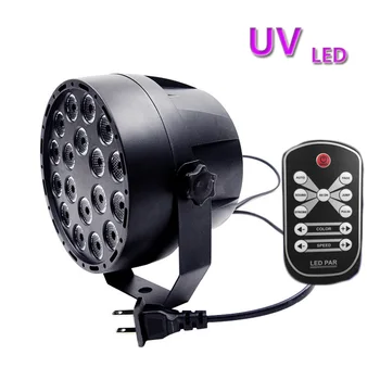 

UV Disco Bar Party Stage Effect Lights 18 Leds AC 110V-220V Sound Active Auto DMX Magic Ultraviolet Light Laser Projector Lamps