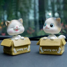 Новогодний счастливый кот свинья аксессуары для автомобиля украшения милый автомобиль поставки креативный центр консоль автомобиль встряхнуть головой свинья кошка украшение автомобиля