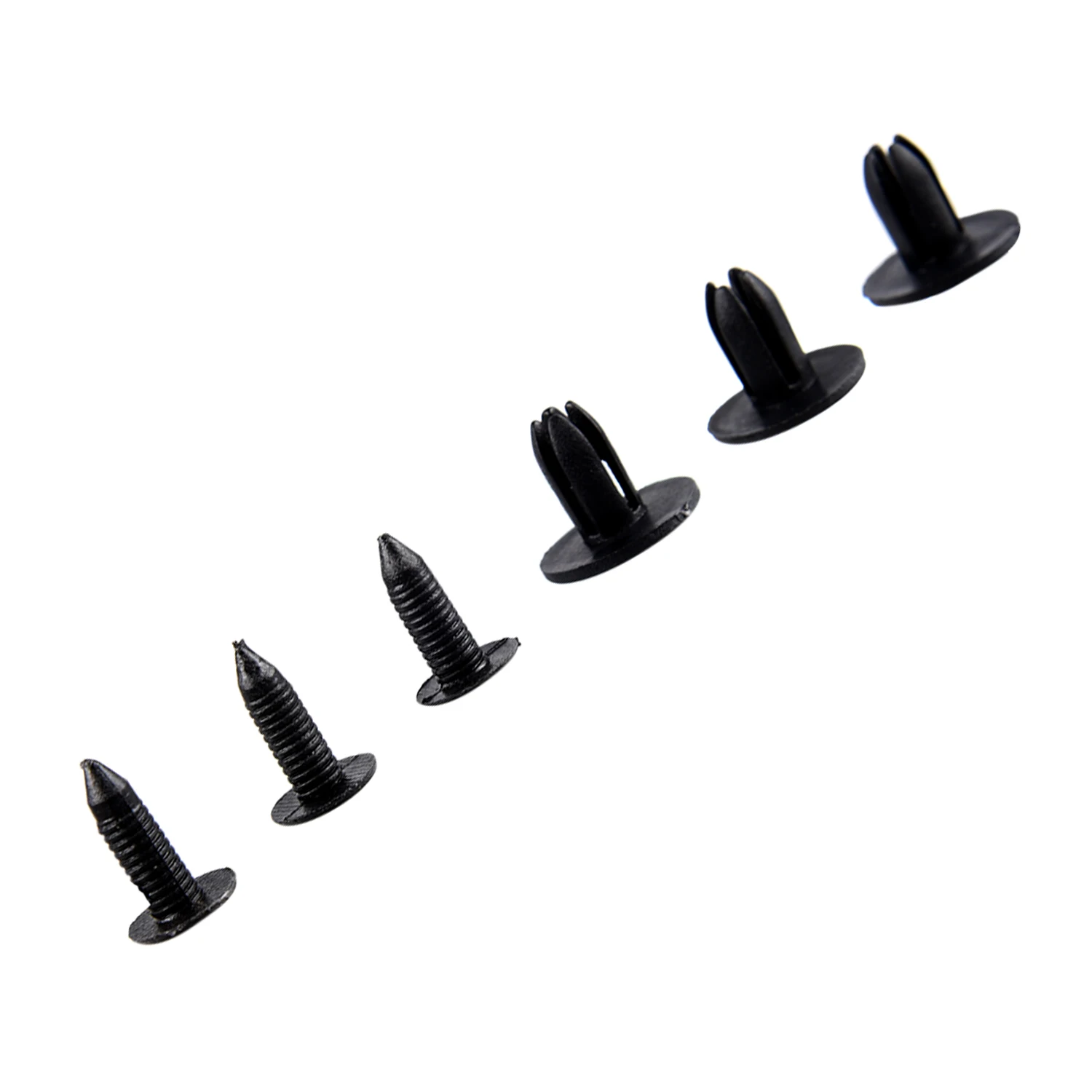 R SODIAL 100 Pcs Car Fender Push in Type Plastic Rivets Fastener Black 15 x 13 x 6mm