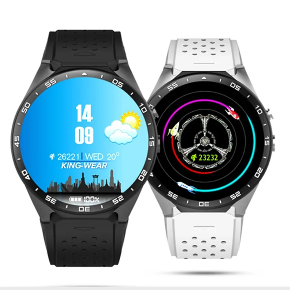 

Kingwear Smart Watch Android 5.1 MTK6580 Smart Watch Heart Rate 2.0MP camera 3G WIFI GPS SIM smart wrist watch Phone Free Ship