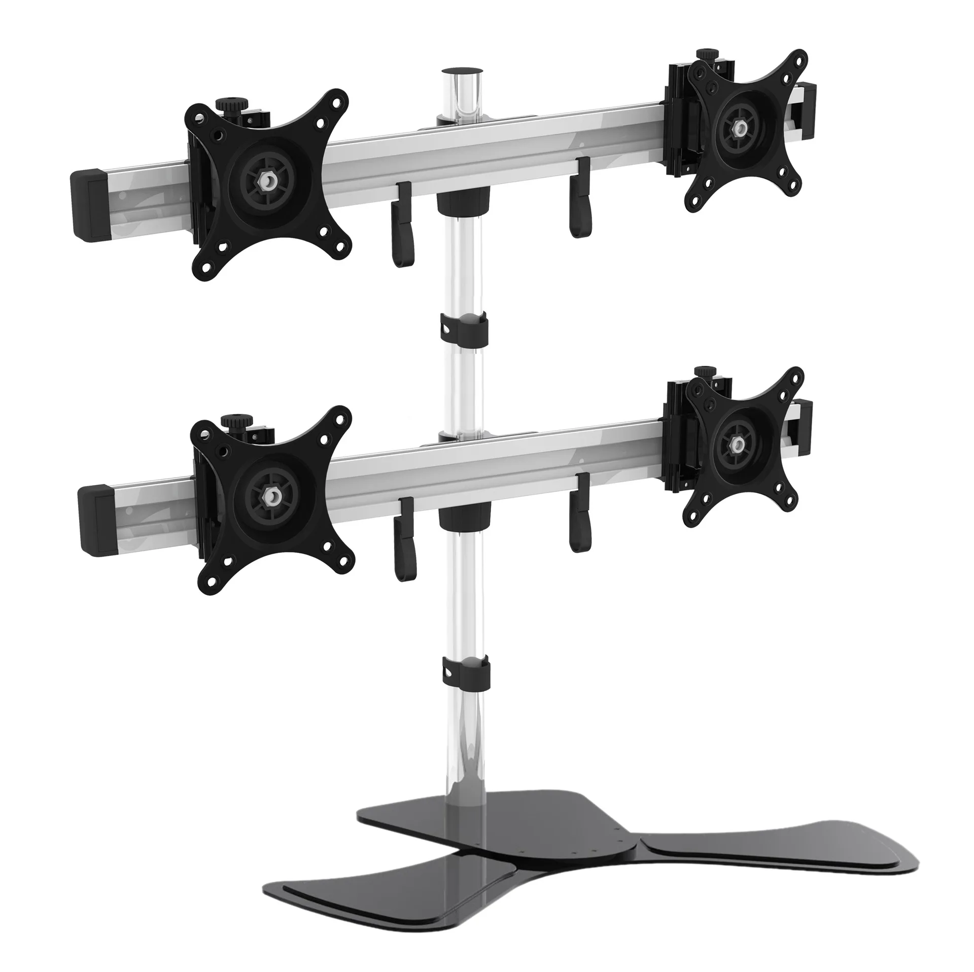 Quad monitor stand Desktop rotating lift LCD computer monitor screen ...