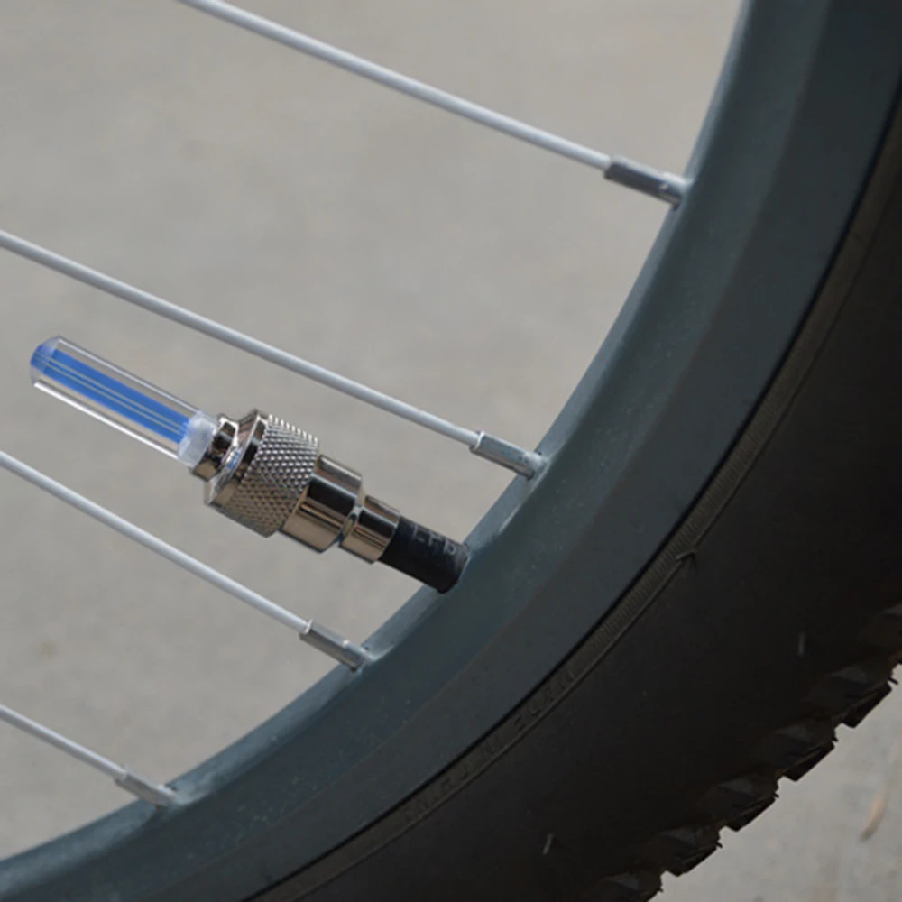 2 шт., светодиодный неоновый светильник из нержавеющей стали для велосипеда, светильник с клапаном, колпачок для велосипедного колеса, автомобильный светильник для вспышки, яркий светильник для колес s