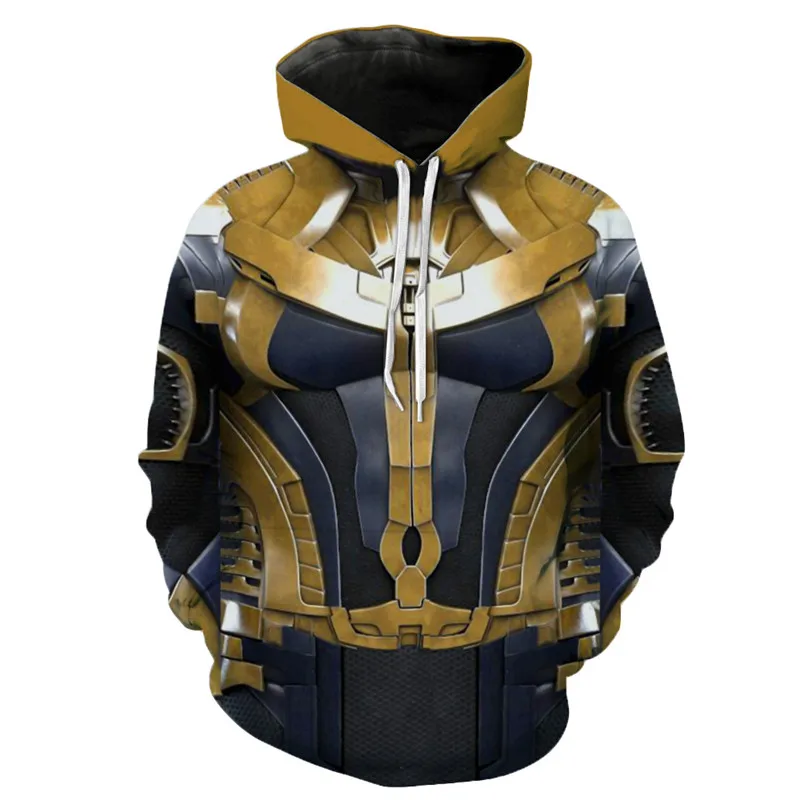 Avengers 4 Endgame Thanos Hoodie Cosplay Superhero Jacket Sweatshirt Costume New 