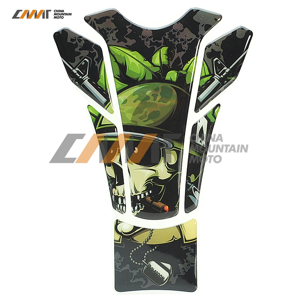 

3D Motorcycle Sticker Death soldier Skull Gas Fuel Tank Protector Pad Cover Decal Case for Honda Harley Yamaha Suzuki Kawasaki