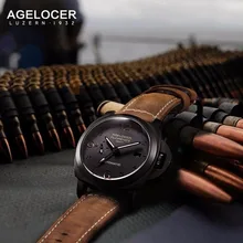 Agelocer Switzerland Luxury Brand Watches Men Wristwatch Chronograph Military Watch 100m Waterproof Mechanical relogio masculino