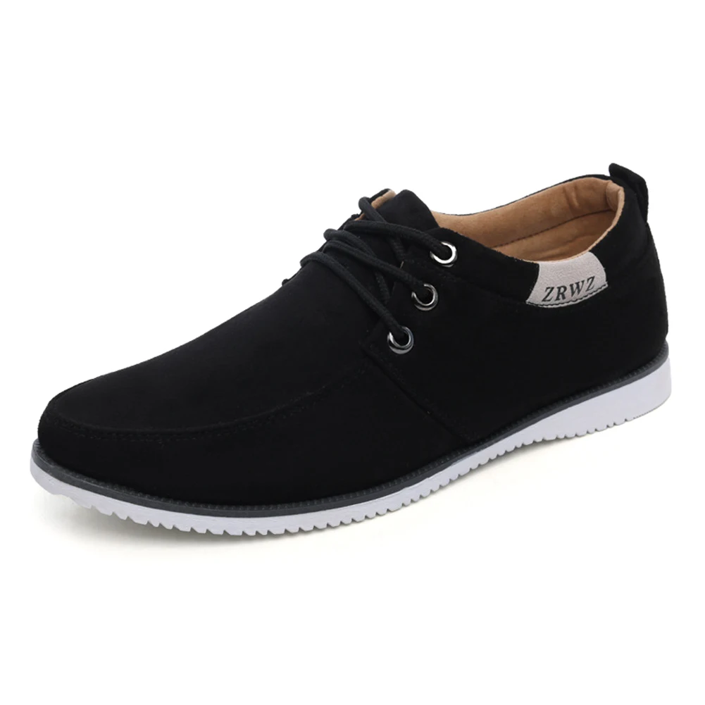 

ZHERUIWANGZI New Spring Autumn shoes for men Casual Male Footwear Suede Flats Black 8.5