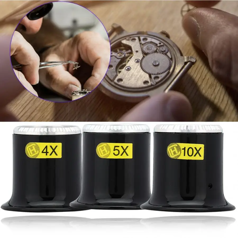 4X 5X 10X сапфир лупа зеркало пластиковые линзы бочка Ремонт часы техническое