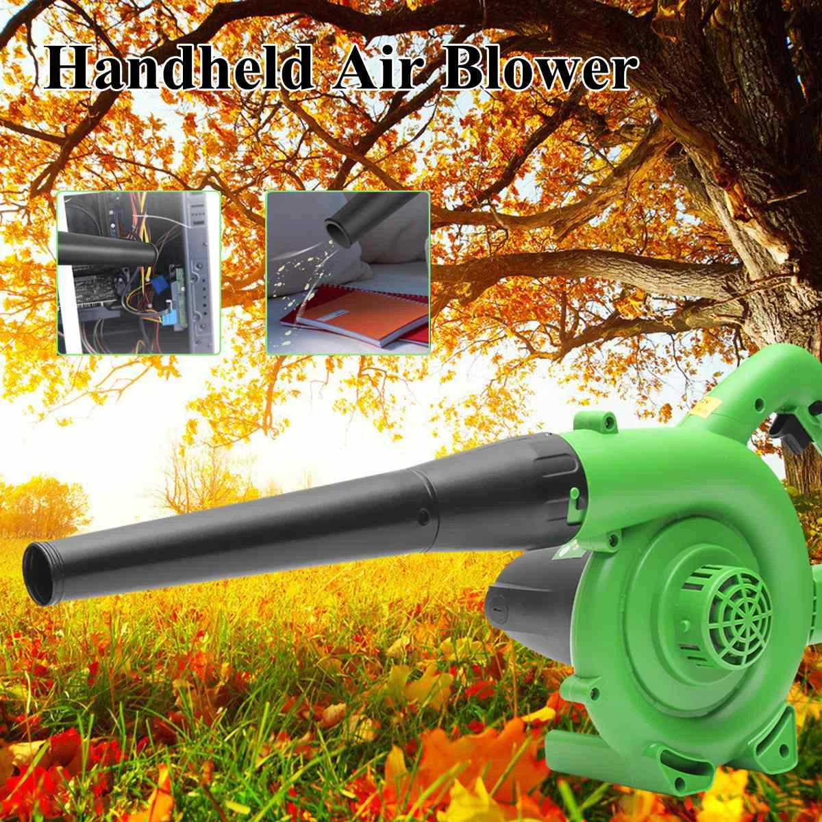 1200W Portable Electric Air Blower Handheld Garden Leaf Collector Car Vacuum Cleaner Computer Cleaner Dust Air Blowing Machine