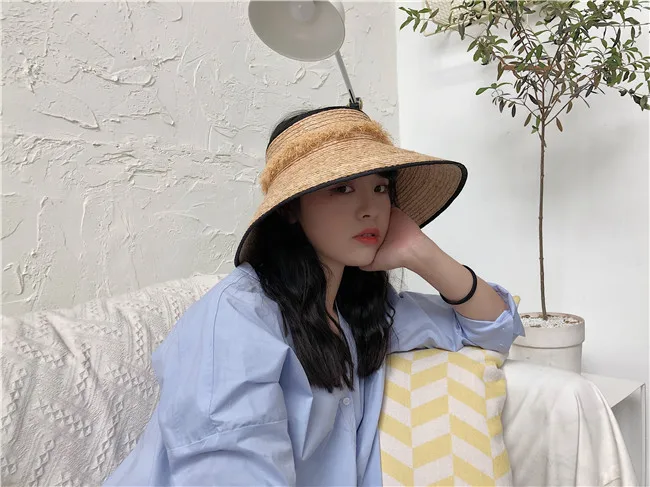  Sun hat summer hat for women beach hat ladies straw  raffia hat sun visor hat women sun visor straw raffia sun visor caps (13)