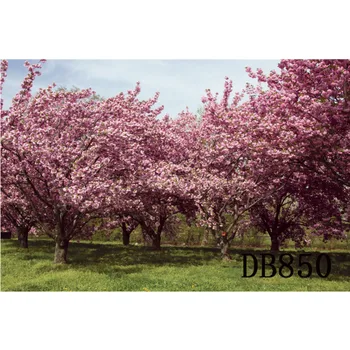 

LB Polyester & Vinyl Spring Pink Peach Forest Romantic Nature Backdrops Background For Photography Studio Backdrop Photo Props