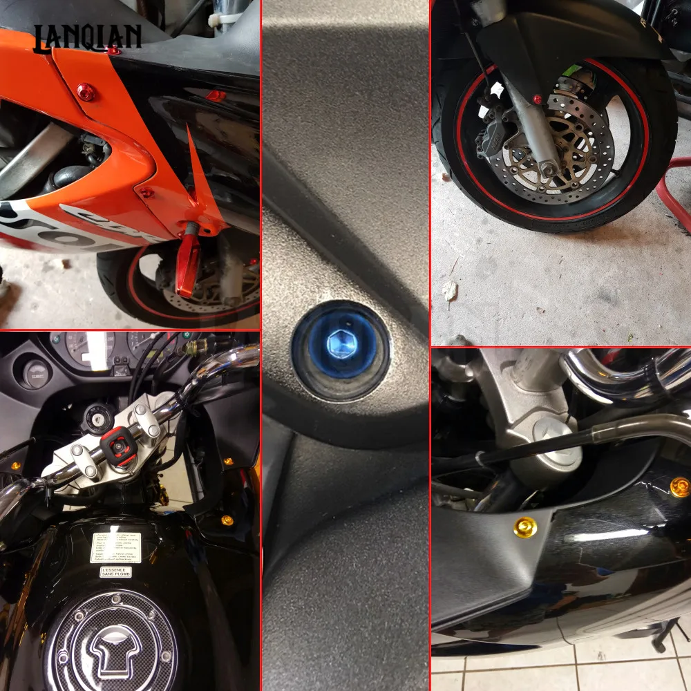 6 мм Мотоцикл CNC Обтекатель тела работы Болты Винты 5 шт для BMW F800R 2009 2015 Ducati 848/EVO 2007