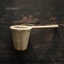 Wizamony ручной работы в китайском стиле; Чай фильтр чистый бамбуковый чайный набор сито в форме листа и рисунком «кунг-фу» Чай аксессуары чайный сервиз, кружка для вина