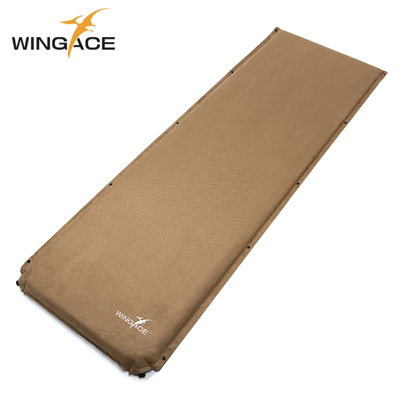 WINGACE الجلد المدبوغ نفخ فراش في الهواء الطلق الذاتي النفخ التخييم حصيرة 198*68*8 سنتيمتر للطي وسادة النوم سرير هوائي الشاطئ السياحية حصيرة