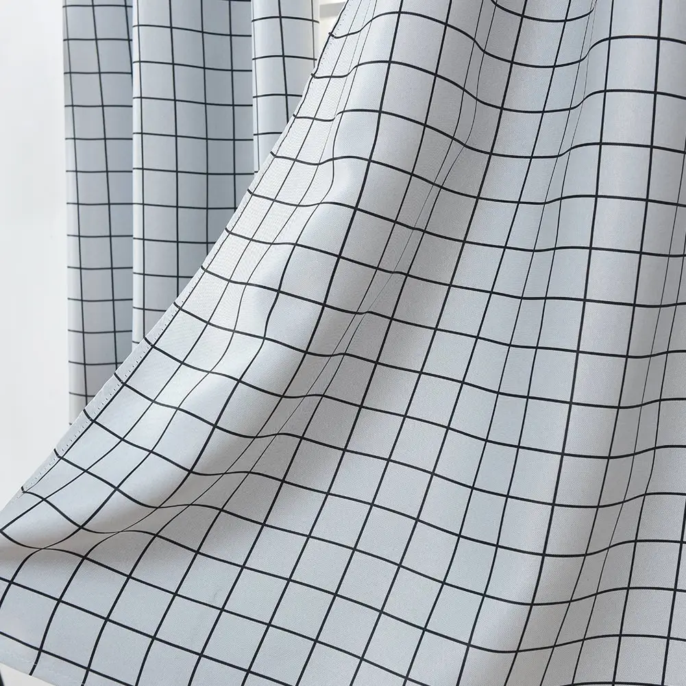 

Simple Nordic Window Curtain Grid Printed Curtain for Kitchen Bedroom 100*130cm Dropshipping FAS