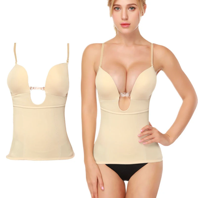 Ningmi Camisole Amincissante Pour Femmes Robe De Mariee Sans Couture Entraineur A La Taille Soutien Gorge Plongeant V Tasse Body Gainant Aliexpress