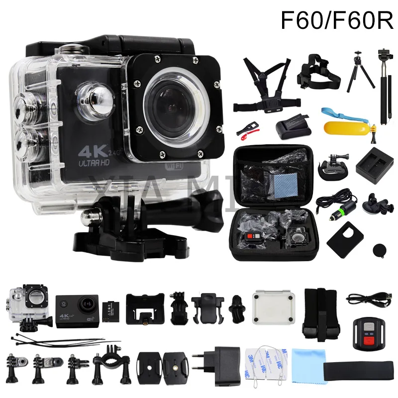 Prix pour Huaguo f60/f60r d'action caméra 4 k/30fps 16mp wifi 170d casque cam sous-marine aller étanche pro sport caméra hero 4 style Prix pour Huaguo f60/f60r d'action caméra 4 k/30fps 16mp wifi 170d casque cam sous-marine aller étanche pro sport caméra hero 4 style