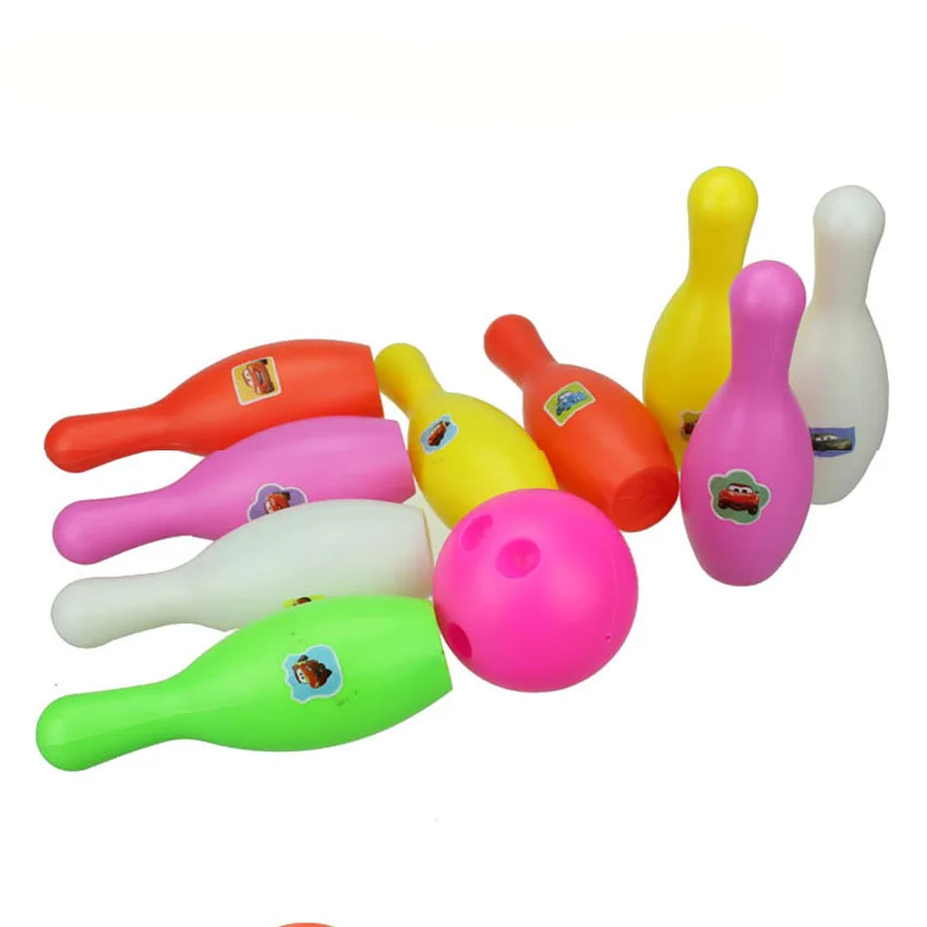 discounted  10pcs/Set 17cm Parent-child toys Plastic Bowling Toys Educational Toy Funny Children Toy Sports