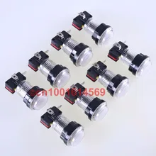 Reyann 8pcs 30mm LED illuminate Arcade LED Push Button To Family Professional Classic Video Game Console & JAMMA Games – White