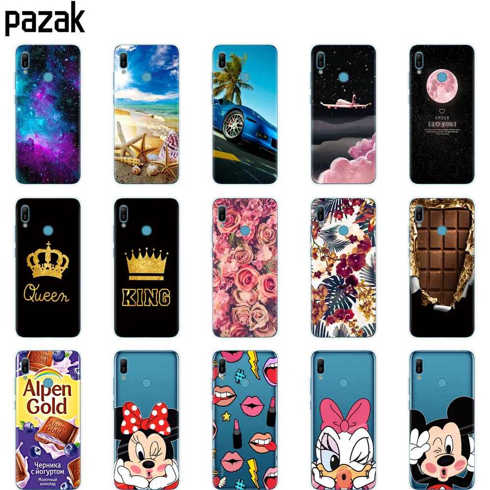 هواوي y6 2019 حالة هواوي Y6 2019 سيليكون غطاء من البولي يوريثان الحراري لينة الهاتف حافظة لهاتف Huawei Y6 2019 MRD-LX1 MRD-LX1F Y 6 برو Y6Prime حالة