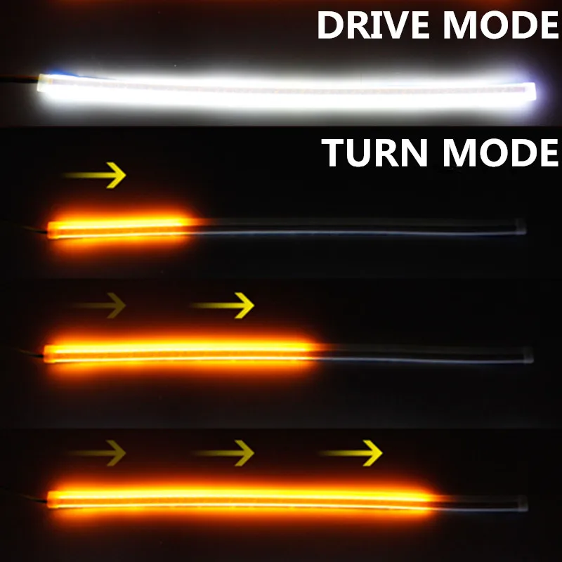 OKEEN 2019 New Car LED DRL Flexible LED Strip Daytime Running Lights Car Headlight Turn Signal Brake Lamps White Amber LED Light OKEEN 2019 New Car LED DRL Flexible LED Strip Daytime Running Lights Car Headlight Turn Signal Brake Lamps White Amber LED Light