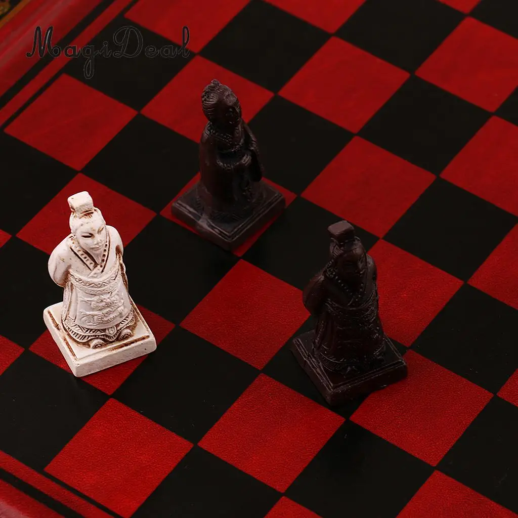 High-end Collectibles Vintage Chinese Terracotta Warriors Chess Board Games Set Gift Home Leisure for Friends Family