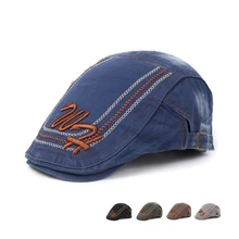 Винтажные береты шапки для мужчин Кепка с якорем вышивка письмо хлопок сезон: весна-лето Boinas для женщин берет шапки козырьки для улицы Защита от Солнца кепки s