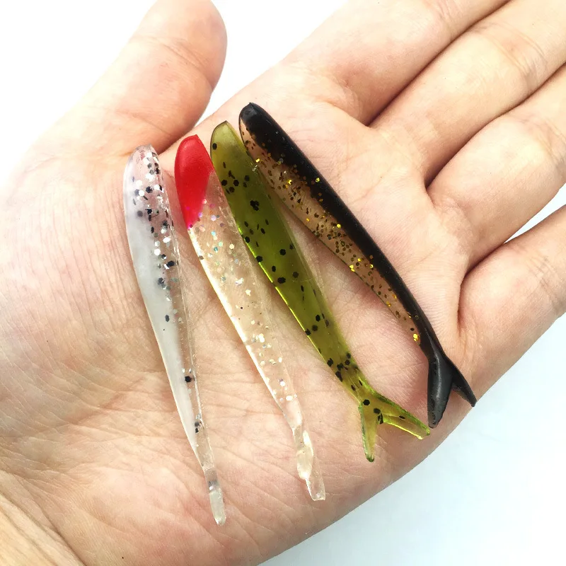 

5PCS/lot 63mm 1.2g Soft baits soft lure iscas artificiais para pesca Swimbait Silver silicone bait Fishing Tackle WQ141