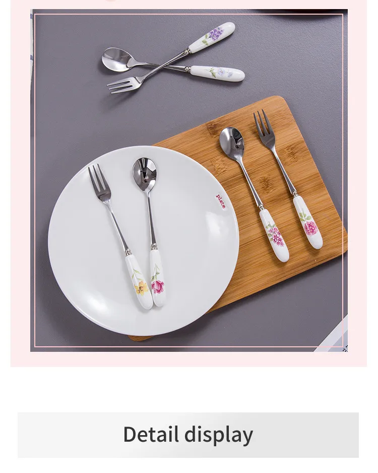 Cutlery Tableware Set with Gift Box Chinese Ceramic Fork Spoon Flatware Set Stainless Steel Dinnerware Christmas Gift6