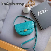 Мини-сумка на пояс под крокодиловую кожу, женские седельные сумки, роскошная брендовая дизайнерская женская сумка через плечо в стиле ретро