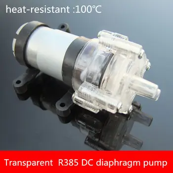 

1PCS PC023 heat-resistant transparent R385 DC diaphragm pump 6-12V miniature pump Laptop water cooling Aquarium pump DIY