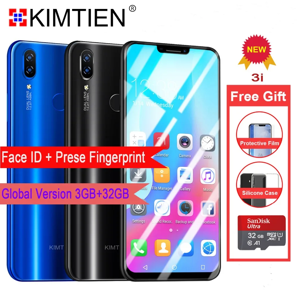 

Global Version Smartphone FullScreen 3GB+32GB 8core Android7.0 Fingerprint Face Unlock Dual Camera 4G 5G Smart Mobile Cell Phone