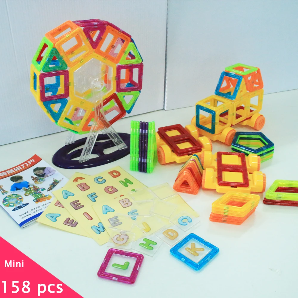 

158pcs/lot Magnetic Construction Models Building Blocks Toys DIY 3D Mini Magnetic Designer Learning Educational Bricks Kids Toys