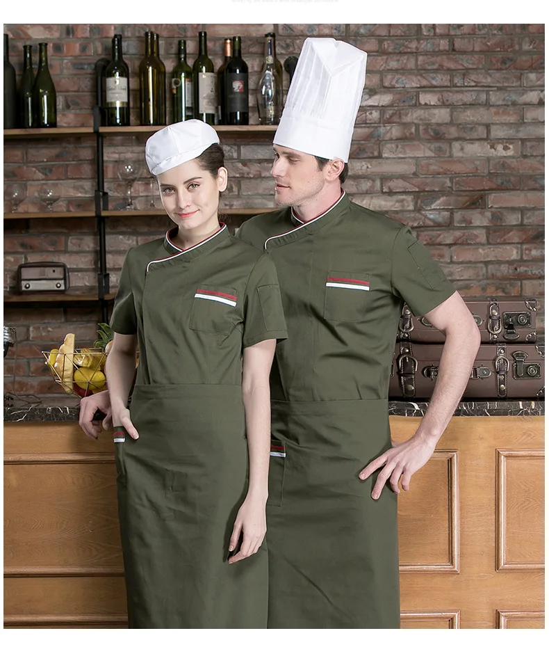 Мужская куртка для шеф-повара, 4 цвета, короткий рукав, французская одежда для повара, для кухни, отеля, парикмахерского магазина, рабочая одежда, униформа
