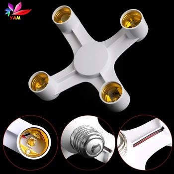 

4 In 1 E27 To E27 Base Socket Splitter LED Light Lamp Bulb Adapter Holder-25