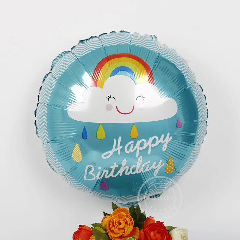 1 шт., 18 дюймов, радужные воздушные шары из алюминиевой фольги с изображением улыбки и облака, украшения для дня рождения, свадьбы, детей, малышей, розовые, синие шары