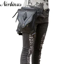 Norbinus Женская поясная Сумка Фанни-пачки стимпанк кожаные сумки на плечо мужская сумка через плечо прямая ножка хип ремень сумка