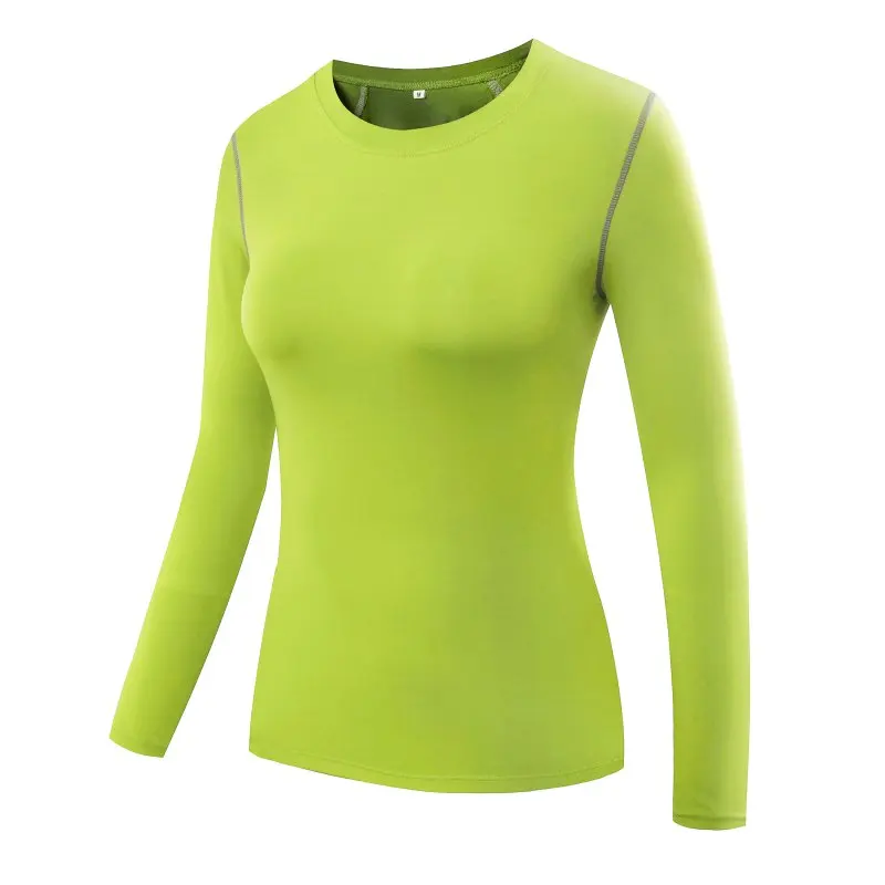 Для женщин Спортивная футболка с длинными рукавами футболки для бега топы на открытом воздухе Йога Спортивные Для женщин тренажерный зал фитнес-одежда сжатия