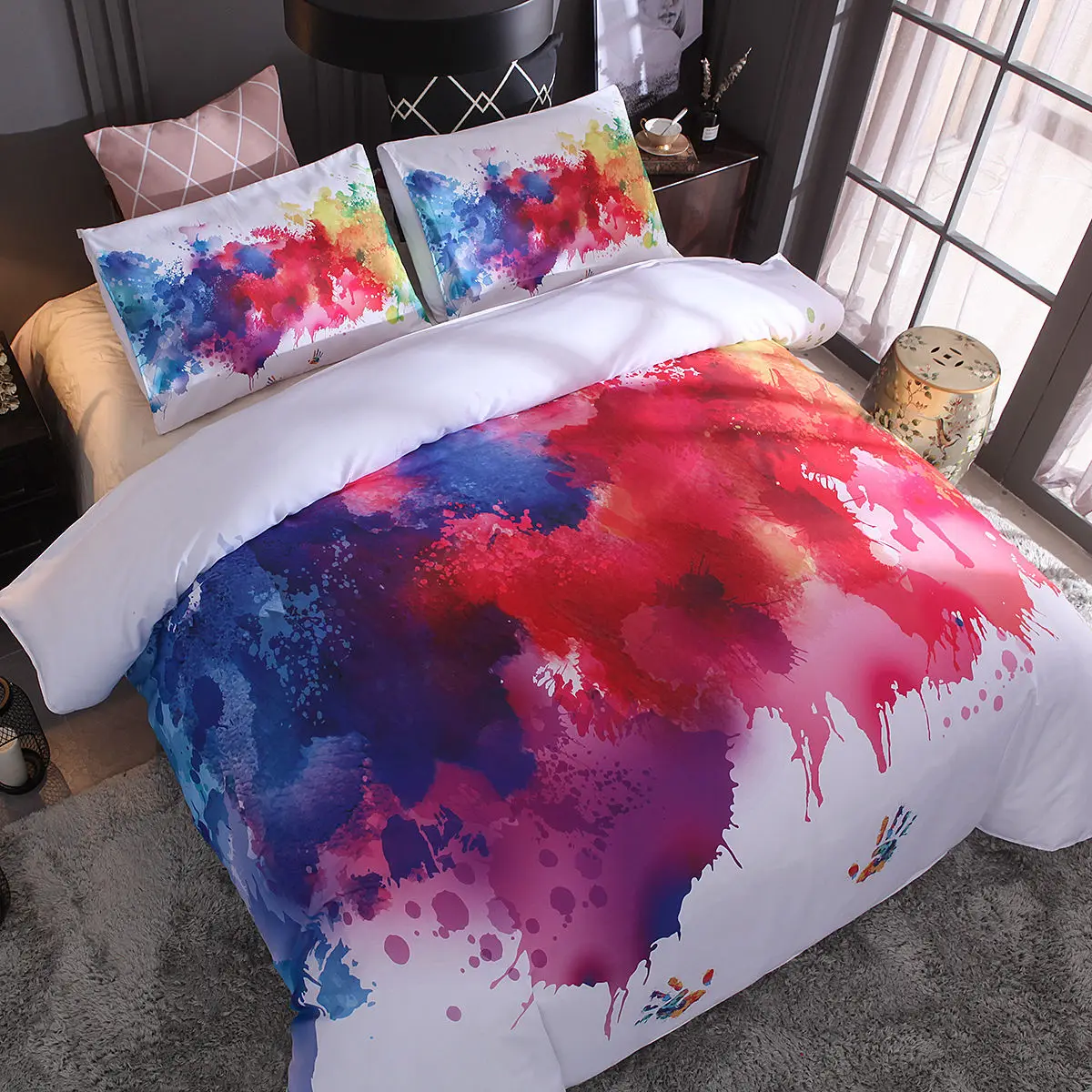 

JaneYU Special For Splash Ink, Painted Stars, Digital Printing, Fast Selling Bedding, Two Or threePiece Set