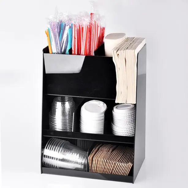 Sucker straw spoon paper cup tissue collection holder container bar