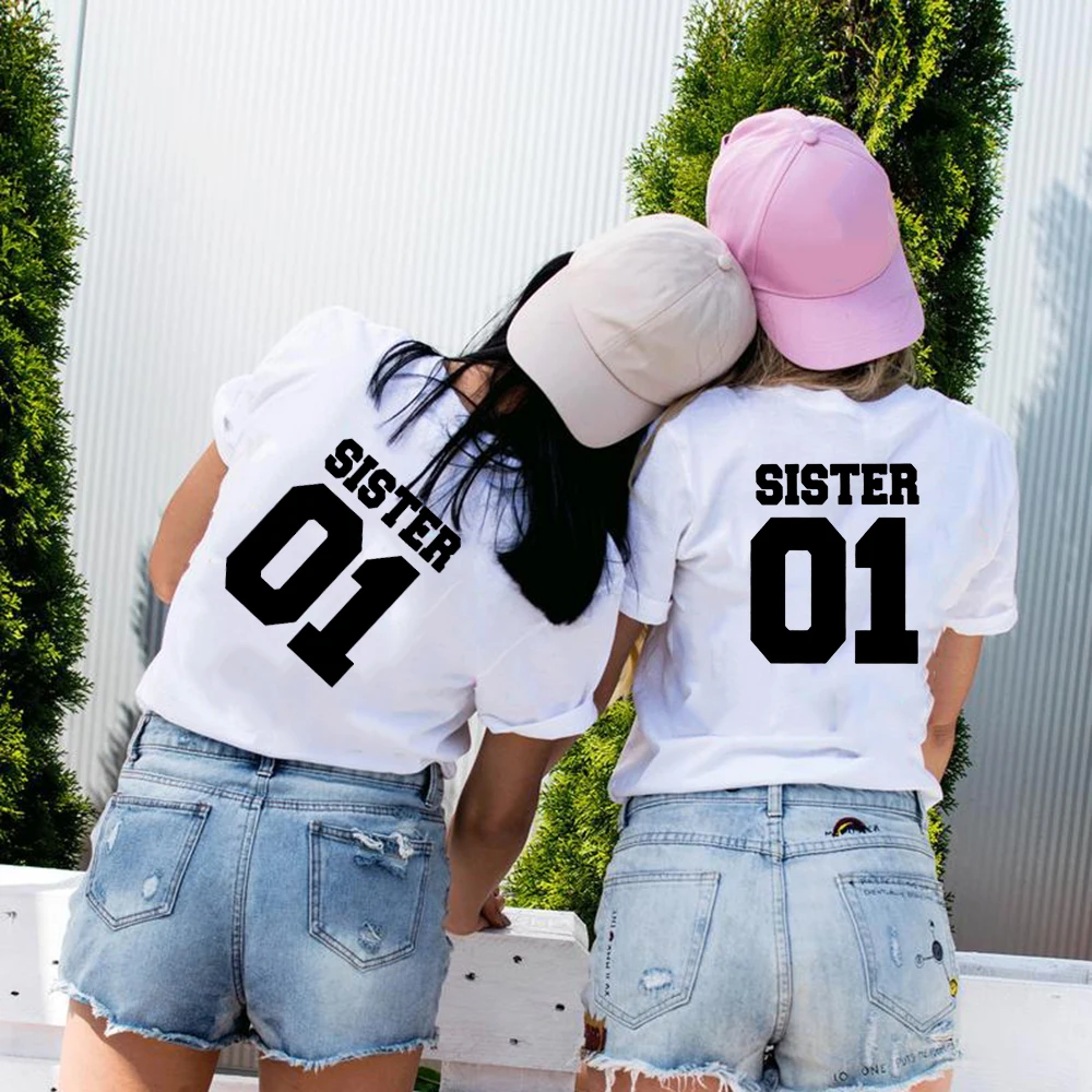 antena conspiración Accesorios SISTER 01-camisetas de verano a la moda para mujer, ropa Tumblr a juego, mejores  amigos, BFF, regalo _ - AliExpress Mobile